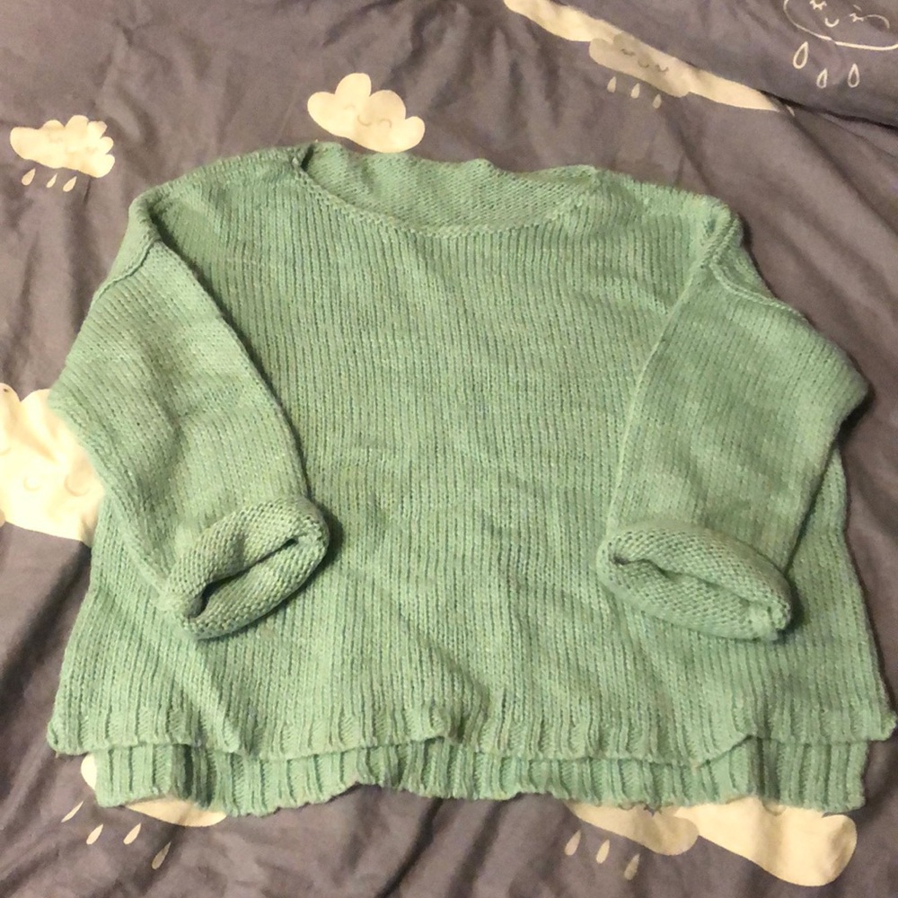 mint green oversized sweater